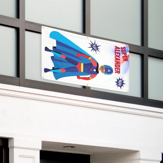 Superhero USA Atemberaubend Boy Fab Birthday Phant Banner (Äußeres Gebäude)
