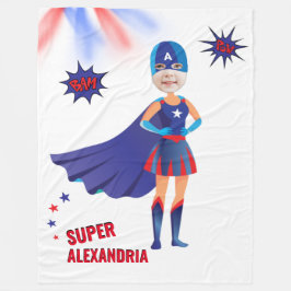 Superhero USA Atemberaubend Girl Phantastisch Gebu Fleecedecke