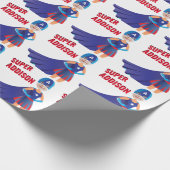 Superhero USA Atemberaubend Girl Phantastisch Gebu Geschenkpapier (Ecke)