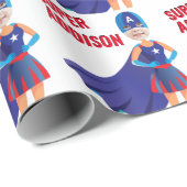 Superhero USA Atemberaubend Girl Phantastisch Gebu Geschenkpapier (Rolleneckpunkt)