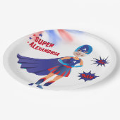 Superhero USA Atemberaubend Girl Phantastisch Gebu Pappteller (Schrägansicht)