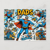 Superhero Vater Comic im Buchstil Feiertagspostkarte (Vorderseite)