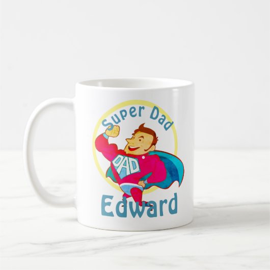 Superhero Vater Custom Kaffeetasse (Links)