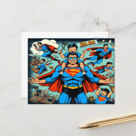 Superhero Vater Feiertagspostkarte