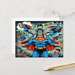 Superhero Vater Feiertagspostkarte