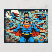 Superhero Vater Feiertagspostkarte (Vorderseite)