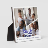 Superhero Vater Foto Collage Comic Buch Keepake Fotoplatte (Vorderseite)