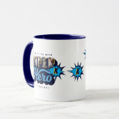 Superhero Vater Fotos Man Myth Legend Monogram Tasse (Vorderseite Links)