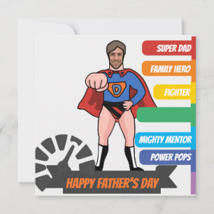 Superhero Vater Greetings Card Feiertagskarte