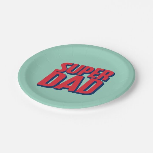 Superhero Vater Pappteller (Schrägansicht)