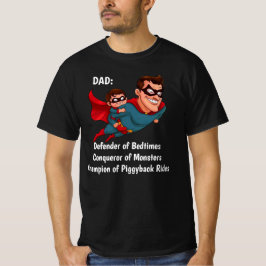 Superhero Vater Personalisiert Black T-Shirt