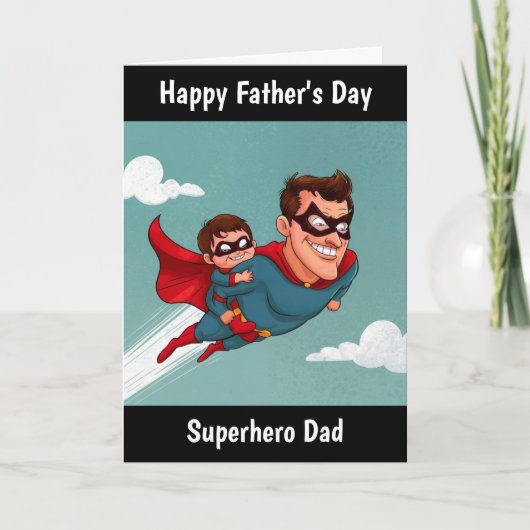 Superhero Vater Personalisierter Vater Tag Karte (Vorderseite)