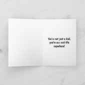 Superhero Vater Personalisierter Vater Tag Karte (Innenseite)