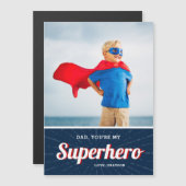 Superhero Vater Vatertag Foto Card Magnet (Vorne/Hinten)