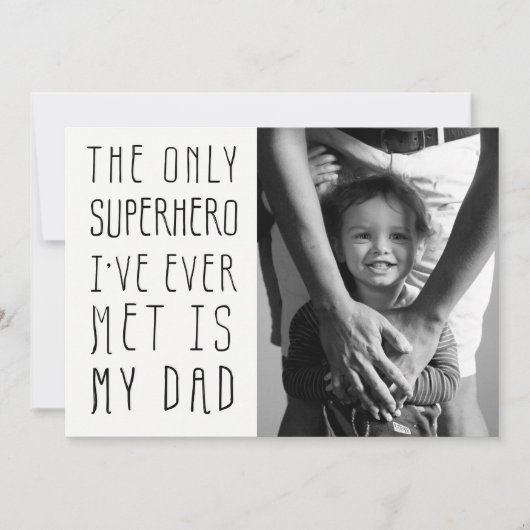 Superhero Vater Vatertag Foto Karte (Vorderseite)