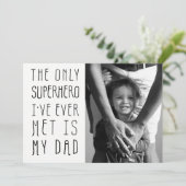 Superhero Vater Vatertag Foto Karte (Stehend Vorderseite)
