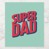 Superhero Vater Weinetikett (Einzelnes Label)