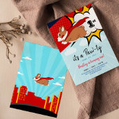 Superhero Welppy-Geburtstagseinladung Einladung