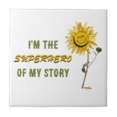 Superhero White Keramik Tile von Poet Adiela Akoo Fliese (Vorderseite)