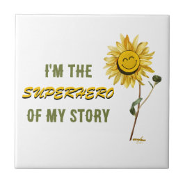 Superhero White Keramik Tile von Poet Adiela Akoo Fliese