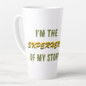 Superhero White Latte Tasse von Poet Adiela Akoo (Linke Ecke)