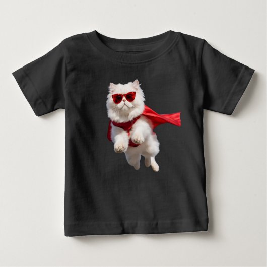 Superhero White Persian Cat Baby T-shirt (Vorderseite)