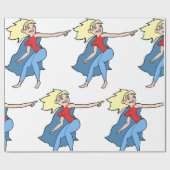 Superhero Woman Geschenkpapier (Flach)