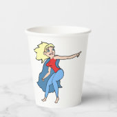 Superhero Woman Pappbecher (Vorderseite)
