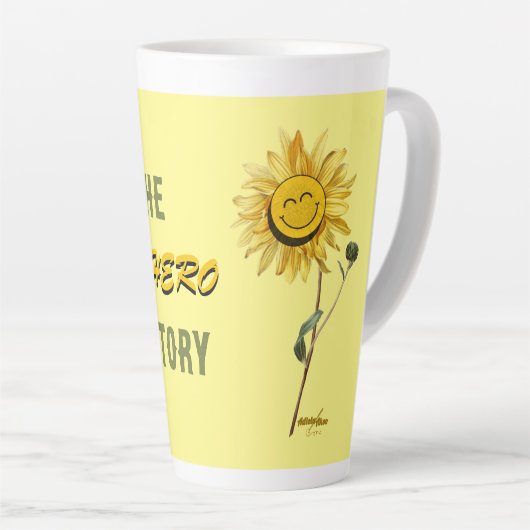 Superhero Yellow Latte Tasse von Poet Adiela Akoo (Rechte Ecke)