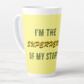 Superhero Yellow Latte Tasse von Poet Adiela Akoo (Linke Ecke)
