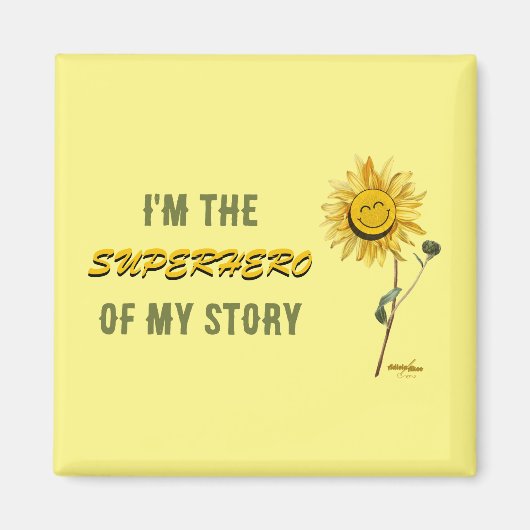 Superhero Yellow Magnet von Poet Adiela Akoo (Vorne)