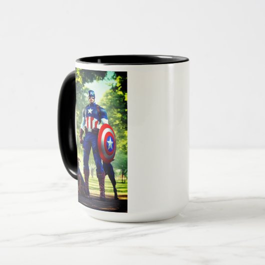 Superherodesign auf Becher Tasse (Vorderseite Links)