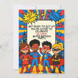 Superheroes Birthday Invitation – Custom 5x7 Card Einladung