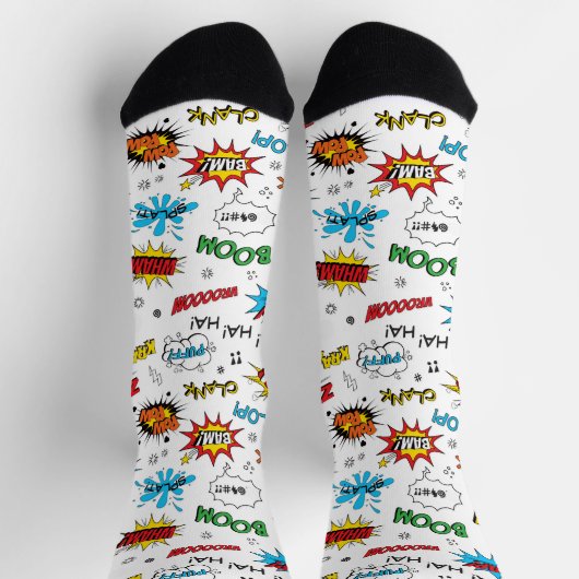 Superheroes Comic Muster Socken (Oben)
