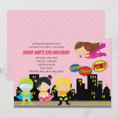Superheroes-Geburtstags-Einladungen (niedlich für Einladung (Vorne/Hinten)