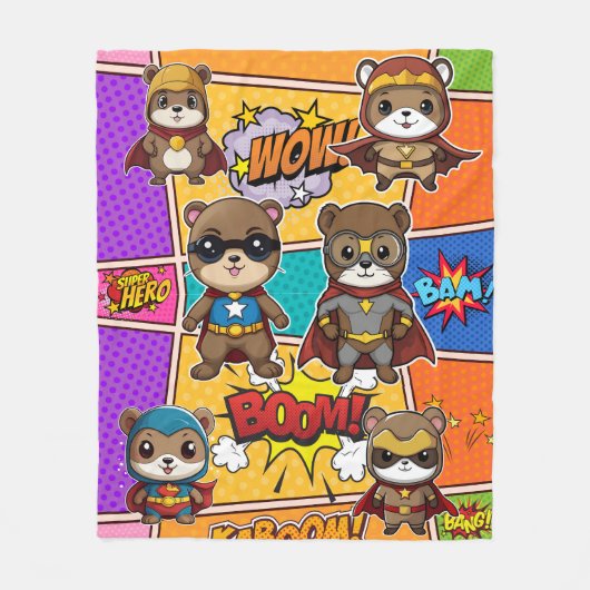 Superheroes Gopher Prints Fleecedecke (Vorderseite)