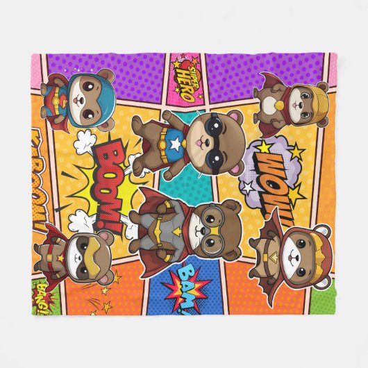 Superheroes Gopher Prints Fleecedecke (Vorderseite (Horizontal))