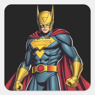 SuperHeroes Quadratischer Aufkleber