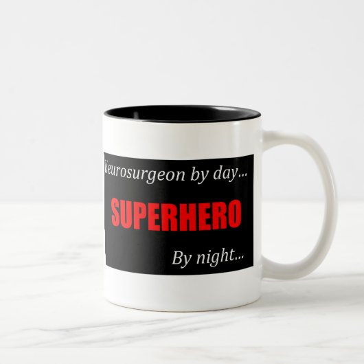 Superheroneurochirurg-Tasse Zweifarbige Tasse (Rechts)