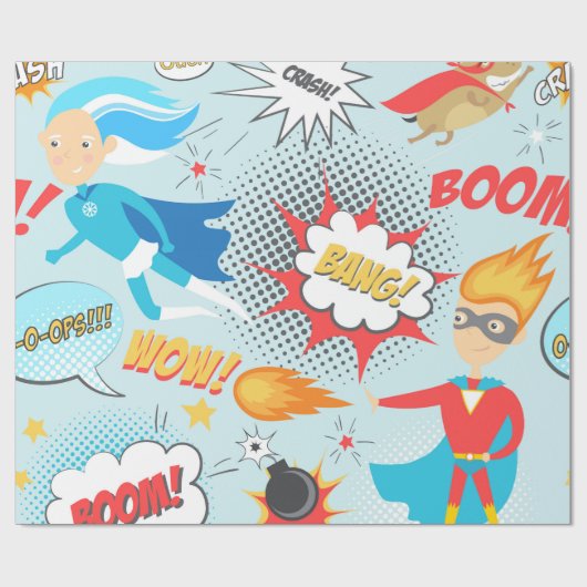 Superheros Geschenkpapier (Flach)