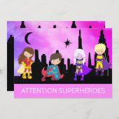 *~* SUPERHEROS Kinder Geburtstagspartei Einladung (Vorne/Hinten)