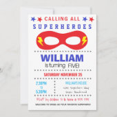 Superheros Party Happy Birthday Einladung (Vorderseite)