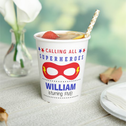 Superheros Party Happy Birthday Pappbecher (In Situ)