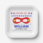 Superheros Party Happy Birthday Pappteller (Vorderseite)