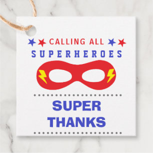 Superheros Party Super vielen Dank Geschenkanhänger