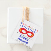 Superheros Party Super vielen Dank Geschenkanhänger (Beispiel)