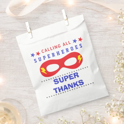 Superheros Party Super vielen Dank Geschenktütchen (Ausgeschnitten)