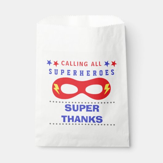Superheros Party Super vielen Dank Geschenktütchen (Vorderseite)