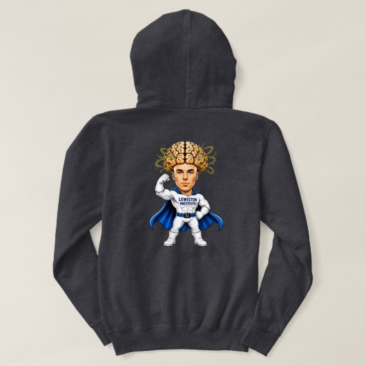 Superhirn Gehirn Kraft Hoodie (Design Rückseite)