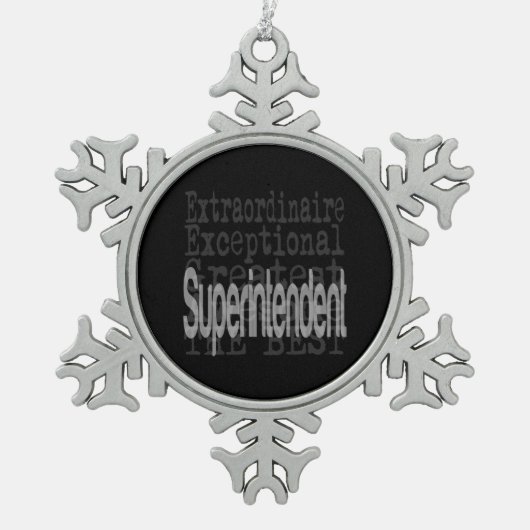 Superintendent Schneeflocken Zinn-Ornament (Vorderseite)